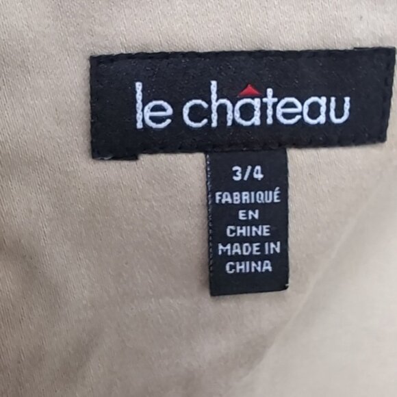 Le Chateau Khaki Pencil Skirt Button Slit Pockets Stretch Vintage Y2K Neutral - Picture 9 of 12